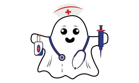 Nurse Ghost, Halloween Nursing Ghost Graphic Creepy Clip Art Design. 29846465 Vector Art at Vecteezy