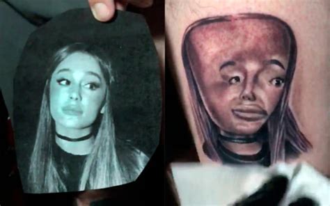 Artist gets purposefully bad Ariana Grande tattoo with 'terrible' giant forehead