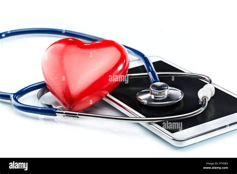 Cardiologist, stethoscope ,heart shape and Digital Tablet Stock Photo - Alamy