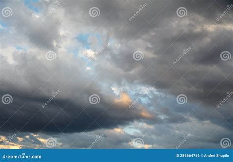 Thunderclouds in the Sky at Sunset. Stock Photo - Image of outdoors ...