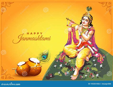 Innovative Illustration Of Banner, Card Poster For Lord Krishna In ...