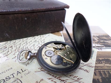 Antique Swiss Pocket Watch Porcelain Dial Vintage Men's | Etsy