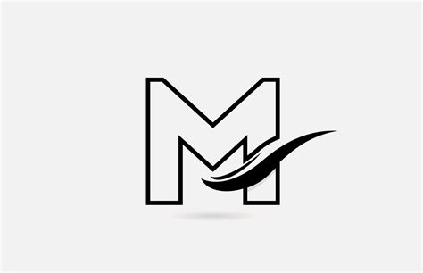 M black and white alphabet letter logo icon for business and company ...