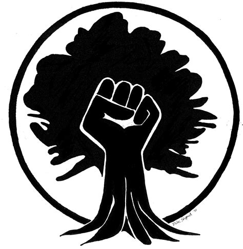 black power fist tree - Clip Art Library