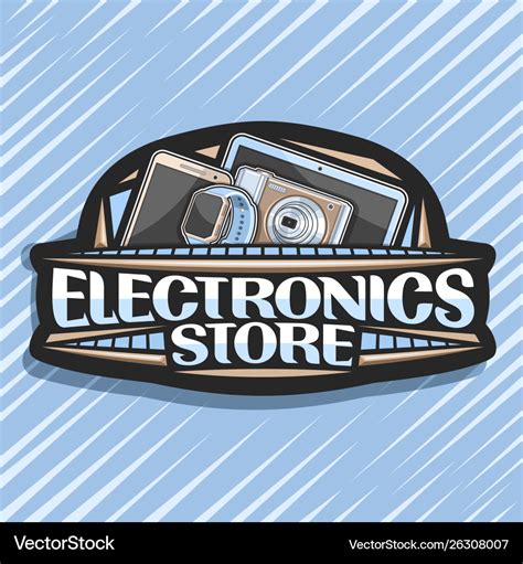 Logo for electronics store Royalty Free Vector Image