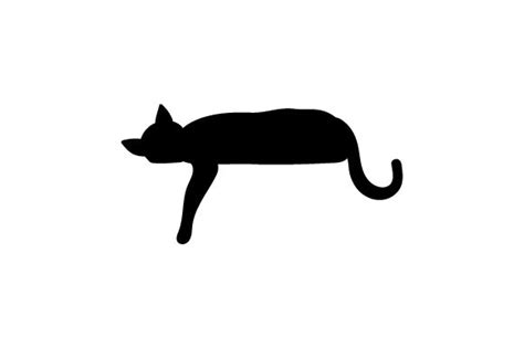 Silhouette of Cat Laying Down with Paw Hanging Down SVG Cut file by Creative Fabrica Crafts ...