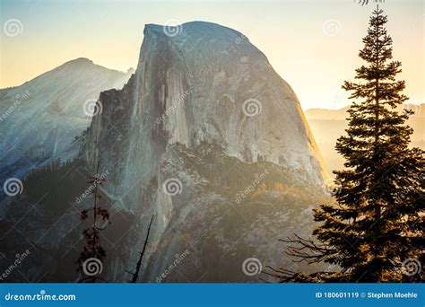 Sunrise on Half Dome in Yosemite National Park, California Stock Image ...