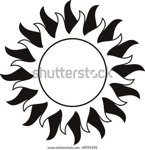 Sun Tattoo Black White Stock Vector (Royalty Free) 48999298