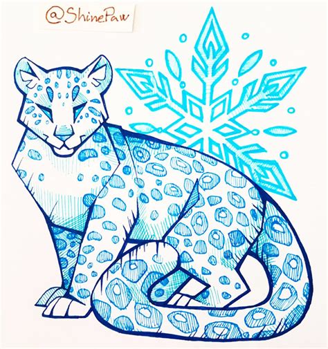 Cute Snow Leopard Drawing - Drawing.rjuuc.edu.np