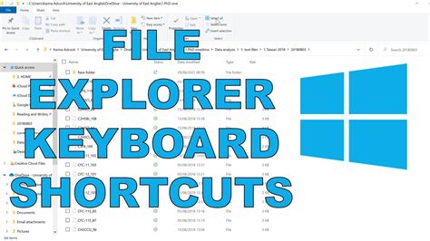 Windows File Explorer Keyboard Shortcuts - YouTube