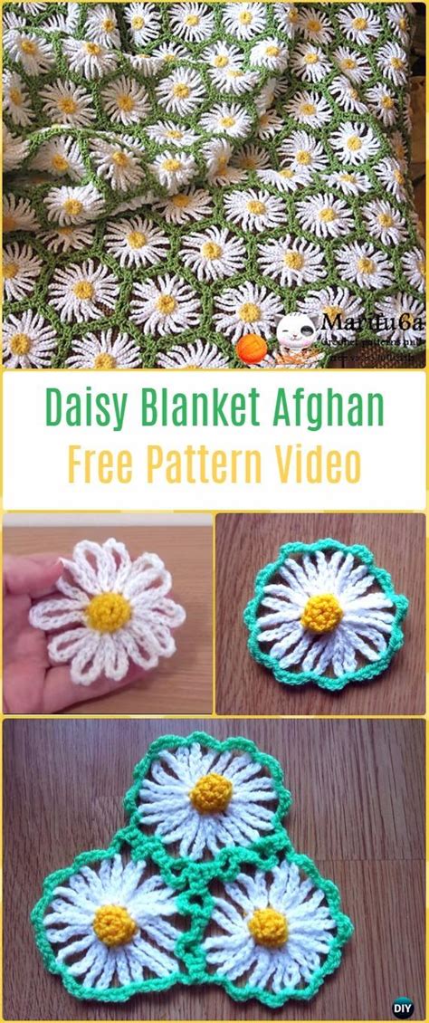 Crochet Daisy Flower Blanket Free Patterns & Instructions