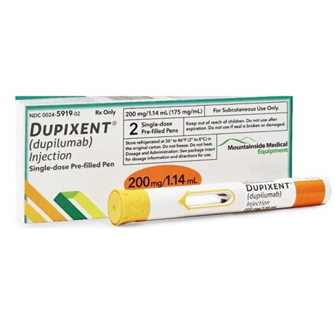 Dupixent Injection Pen 200 mg/1.14ml Prefilled Autoinjector Pens 2 Per — Mountainside Medical ...