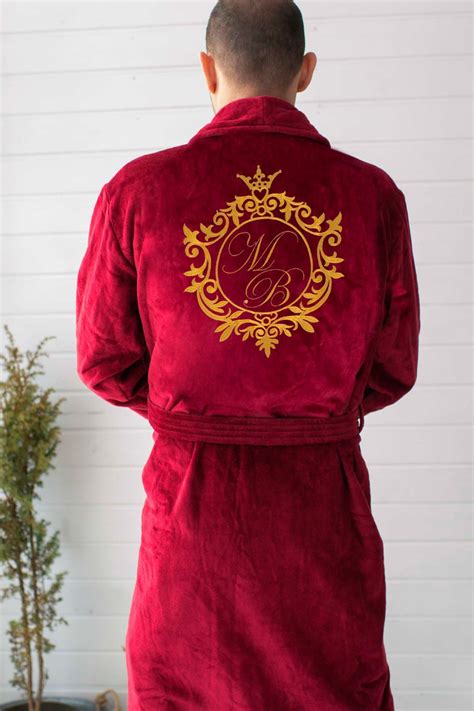 Monogrammed bathrobes burgundy robe cotton 100% | Etsy in 2021 | Mens monogram, Personalized ...