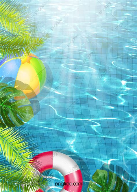 Summer Creative Hand Painted Swimming Pool Background Wallpaper Image For Free Download - Pngtree