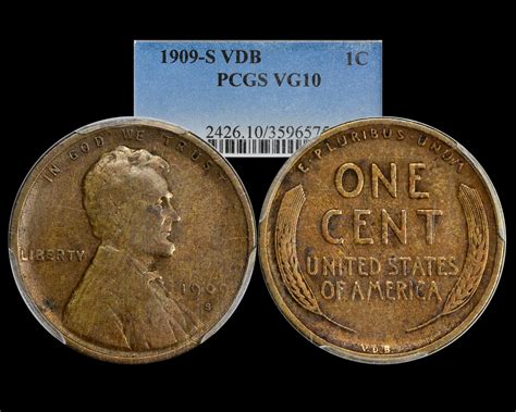 1909-S VDB 1C Lincoln Wheat Cent PCGS VG10 - The Penny Lady®