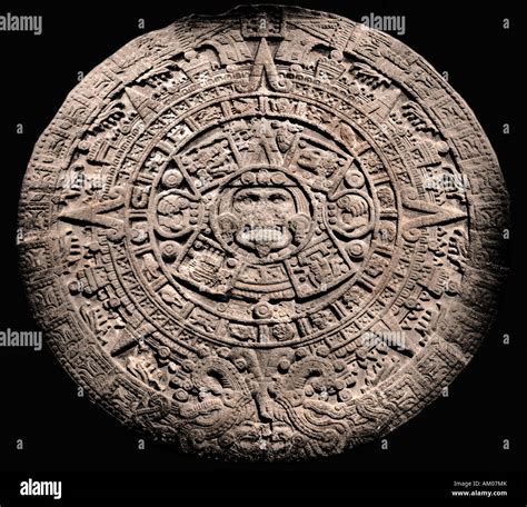 Aztec stone of the sun calendar Maya Mayan Mexico Museum Stock Photo - Alamy