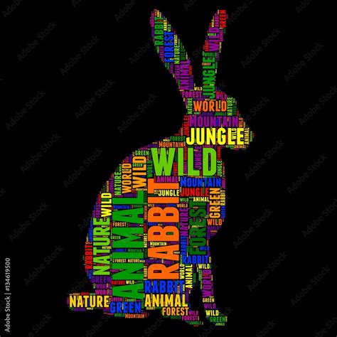 rabbit Typography word cloud colorful Vector illustration Stock Vector ...