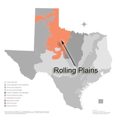 Map of Rolling Plains — Texas Parks & Wildlife Department