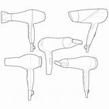 Premium Vector  Hair Dryer Line Art Hand Drawing Isolated sketch template