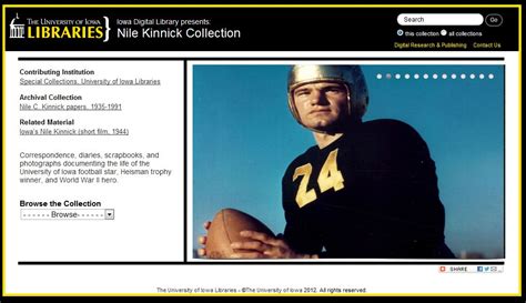 Nile Kinnick Collection now online – Digital Scholarship & Publishing ...