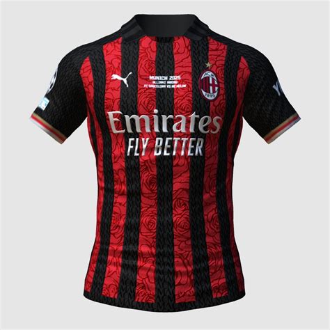 AC Milan 2025 UCL Final Home Kit Concept - FIFA Kit Creator Showcase