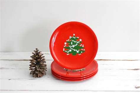 Vintage Waechtersbach Germany Christmas Tree Dinner Plates – Set of Four – Haute Juice