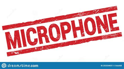 MICROPHONE Text on Red Rectangle Stamp Sign Stock Illustration - Illustration of text ...