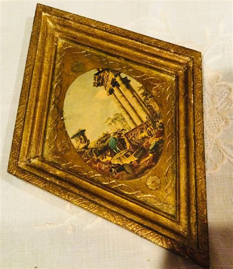 Florentine Art in Excellent condition 5 x 8 ready to Hang | Etsy