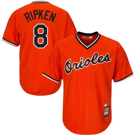 Majestic Cal Ripken Jr Baltimore Orioles Orange Cool Base Cooperstown ...