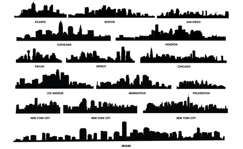 City Skyline Vector Pack for Adobe Illustrator