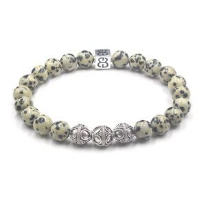 Dalmatian Stone Bracelet, Men's Bead Bracelet, Bracelet Man, Men's 8mm Bracelet, Stone Bracelet ...