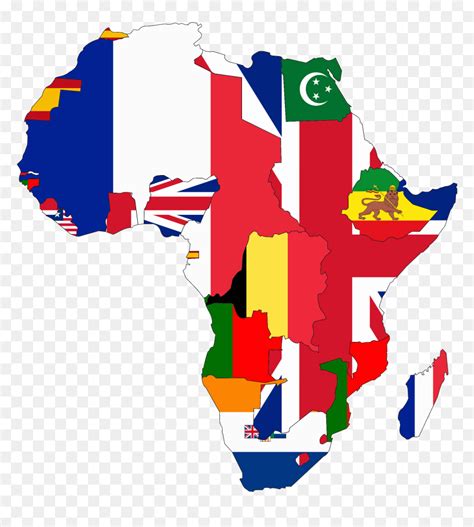 Flag Map Of Colonial Africa - Colonial Africa Flag Map, HD Png Download - vhv