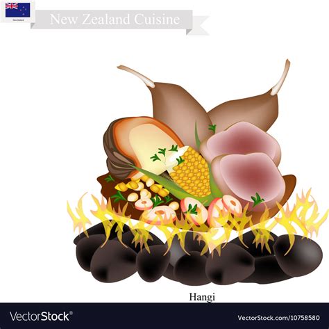 Hangi a traditional new zealand maori food Vector Image