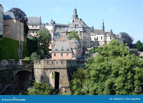 A View Of Luxembourg City Centre Showing The Old Town With Elegant Architecture Stock ...