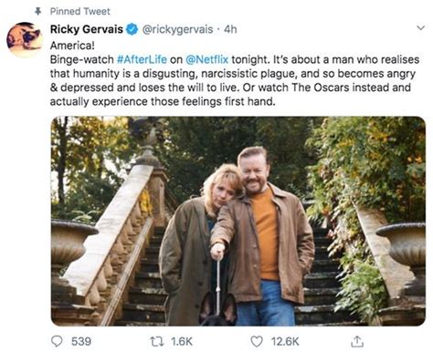 Ricky Gervais tweets scathing posts as he mocks 2020 Oscars stars ...