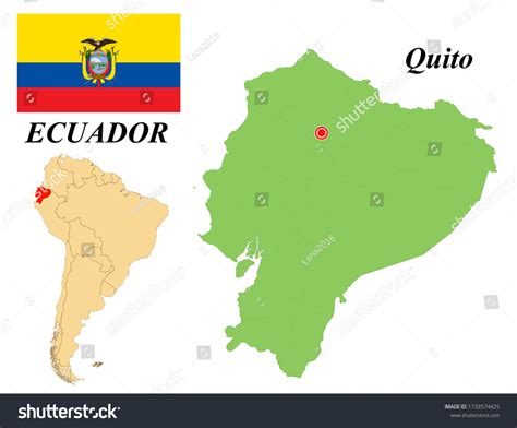 Republic Ecuador Capital Quito Flag Ecuador Stock Vector (Royalty Free ...