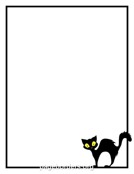 Black Cat Border: Clip Art, Page Border, and Vector Graphics | Page borders, Halloween borders ...