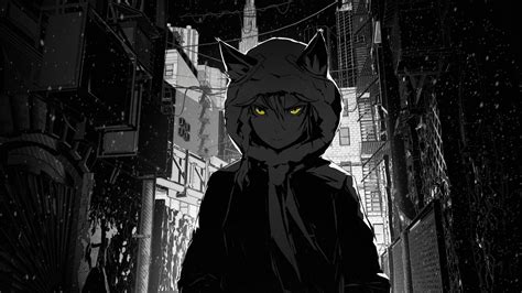 houses, Buildings, Nekomimi, Jackets, Stairways, Short, Hair, Grayscale, Skyscrapers, Yellow ...