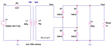 ACDC Linear Power Supply Simulation in LTSpice Step by Step Guide ...