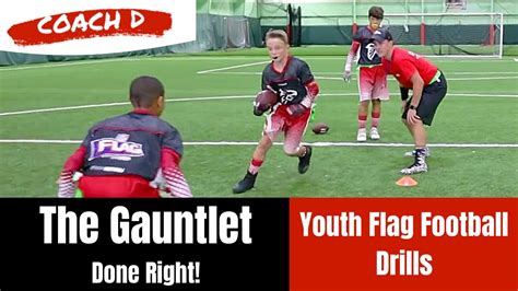 Youth Flag Football Drills | The Gauntlet Drill Done Right | Flag ...