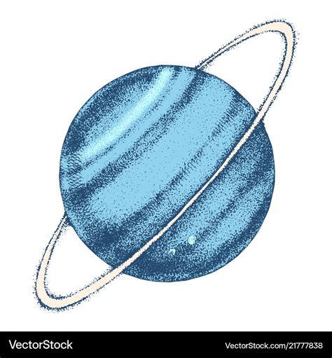 Hand drawn uranus planet Royalty Free Vector Image