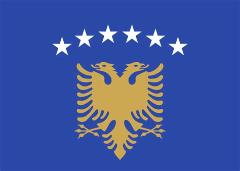 Kosovan flag redesigned with double-headed eagle to represent the ethnic Albanian population : r ...