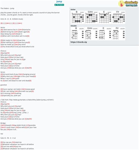 Chord: Jump - tab, song lyric, sheet, guitar, ukulele | chords.vip