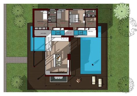 Inventive house-over-pool plan by Lorenzo Spano Modern Floor Plans ...