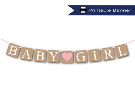 Rustic Baby Girl Banner Printable - DIY Baby Shower Decoration ...