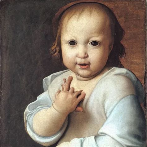 Renaissance painting portrait of a baby | Stable Diffusion