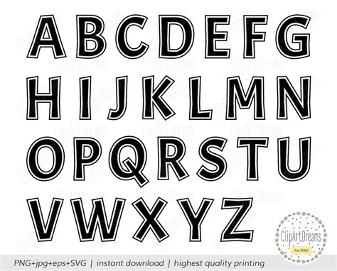 Outline Font Svg Letter Alphabet Clipart Svg Font Cutting Etsy | The ...