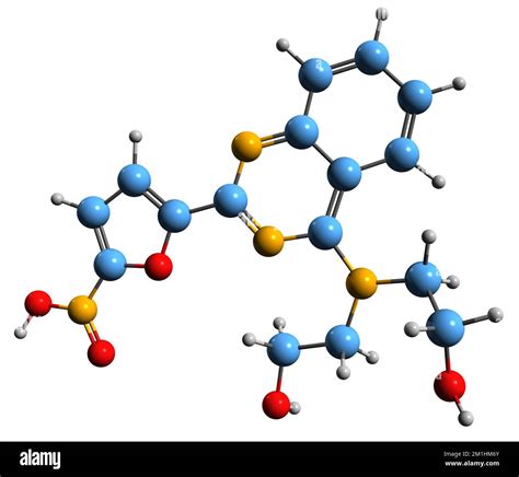 3D image of Nifurquinazol skeletal formula - molecular chemical structure of Nitrofuran ...