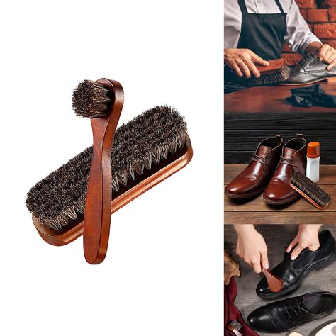 Walmart 2 Pieces Solid Wood Horsehair Shoe Brush Set, Leather Cleaner ...