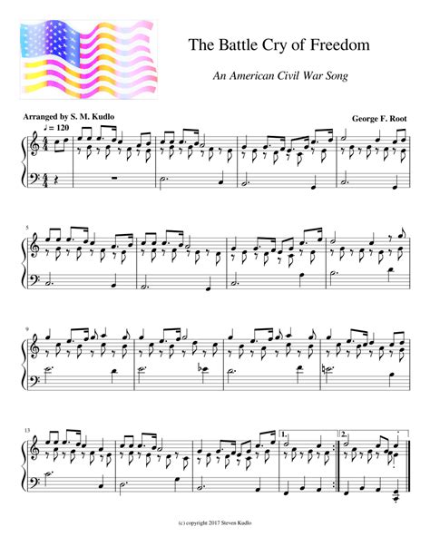 The Battle Cry of Freedom sheet music for Piano download free in PDF or MIDI